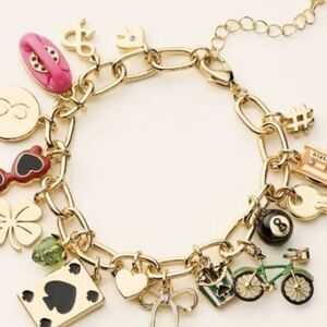 Kate Spade New York x Target Mixed Novelty Chunky Charm Bracelet. NEW In Box